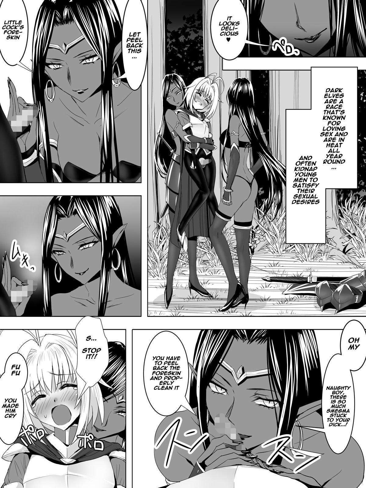 Minarai Mahoutsukai ga Hatsujouki no Dark Elf ni Mori de Souguu Shite Gyaku  Rape Sarechau Ohanashi | An apprentice sorcerer encounters dark elves who  are in heat in the forest and gets